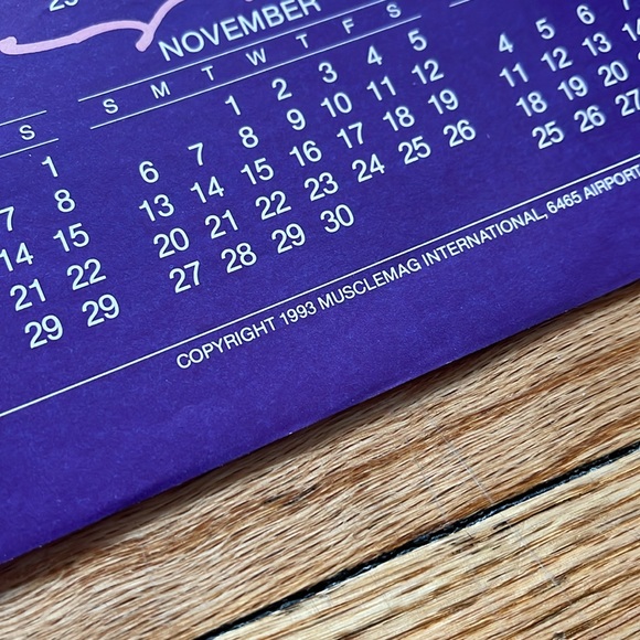 Vintage MuscleMag Calendar Poster / 1993 / Muscle Magazine - Picture 4 of 7